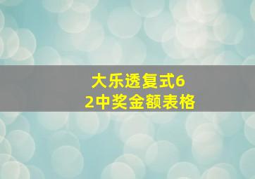 大乐透复式6 2中奖金额表格